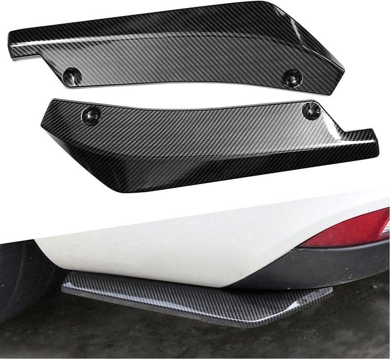 Mandark 2PCS Car Rear Bumper Diffuser Spoilers, Anti-Scratch Vehicle Rear Bumper Lip Diffuser Splitter Canard Protector, Auto Front Bumper Side Skirt Spoiler Splitter Lip Body Kit (Carbon Fiber) - Image 3